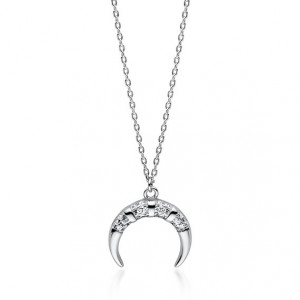 Lantisor argint luna cu pietre DiAmanti Z1710N-DIA (Argint 925‰ 2,4 g.)